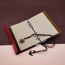 Pileli Store Deri Pusula Tasarımlı Defter