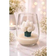 Beyra Decor El Yapımı Cam Bardak'da   Lale Mum | Ev Dekoru & Şık Hediye