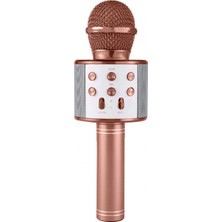 Pileli Store Karaoke Mikrofonlu Hoparlör - Şarjlı -Bluetooth Rose Gold (4887)