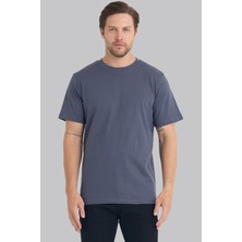 Mencod 4127 Erkek %100 Pamuk Basic Tişört Regular Fit Bisiklet Yaka Canlı Dokulu