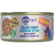 MarkEntegra Purrfect Ton Balıklı & Midyeli Yaş Kedi Maması 70 gr Tiftiklenmiş Tahılsız Konserve