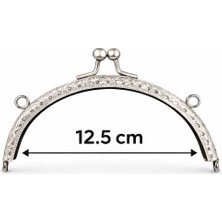 Aurelien 12.5 cm Oval Çanta Cüzdan Bursu Metal Çanta Kilidi - Çanta Yapım Aparatı, Makrome ve Örgü Çanta I