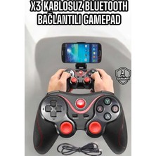 Pileli Store Game Stick Android Uyumlu Gamepad X3 Standlı Oyun Kolu Bluetooth Bağlantılı