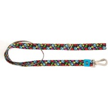 MarkEntegra Sağlam Metal Kancalı, Ayarlanabilir Geri Dönüştürülmüş Köpek Gezdirme Kayışı - Renkli Pati