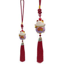 Dünyadan Hediyeler Feng Shui Maneki Neko Şans Kedisi Mor No.1