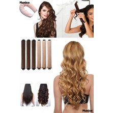 Munico 5 Adet Doğal Dalga ve Bukleler Için Saç Kıvırıcı Yumuşak Pazen Kaplı Bukle Çubukları Tüm Saç Tipleri