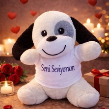 Pileli Store Pilelistore- Seni Seviyorum Tişörtlü Sevimli Benekli Peluş Köpek