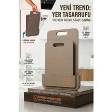 Senka Mey Ithalat® 2 Li Kesim Panosu Stantlı Yapışkanlı Kesim Tahtası Latte Mikko Design 720998
