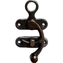 Pileli Store Kancalı Yay Gözü, Ahşap Kutu Klipsi - Büyük, Antik, 1 Adet