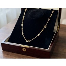 Gmn Collection Hermes Chaine Dancre Motifli Farandole Model Ithal Altın Kaplama Uzun Kolye