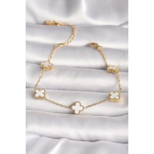 Pileli Store Pilelistore  316L Çelik Gold Renk Baby Boy Yonca Model Kadın Bileklik