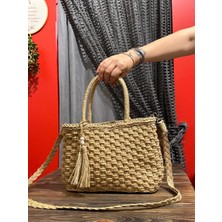 Yılday Gür Butik Hasır Inci Detaylı Çanta