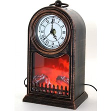 Pileli Store Pilelistore- LED Işıklı Saatli Şömine - Model 1