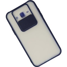 Nemere Newface Samsung Galaxy J7 Kılıf Palm Buzlu Kamera Sürgülü Silikon - Lacivert
