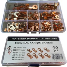 Advo 90 Parça Karışık Ba Bakır Fiş Pabuç Akü Kablo Tesisat Ucu Terminal Başlık