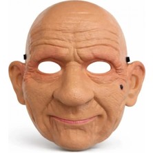 Pileli Store Gerçekçi Yaşlı Adam Maskesi – Lateks Görünümlü Plastik Korku Maskesi