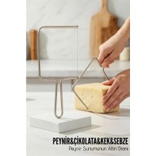 Senka Mey Ithalat® Premium Paslanmaz Çelik Peynir Dilimleyici - Yedek Telli Profesyonel Gurme Dilimleme A