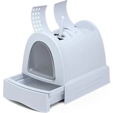 MarkEntegra Kediler Için 40 x 42,5 x 56 cm Mavi Zuma, Konforlu Tuvalet