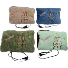 Pileli Store Fişli - Şarjlı  Sıcak Su Torbası Polar - Kadife Kumaş -Hayvan Nakışlı (4887)