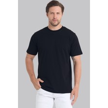 Mencod 4127 Erkek %100 Pamuk Basic Tişört Regular Fit Bisiklet Yaka Canlı Dokulu