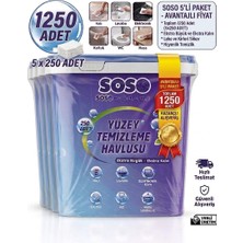 Pazaraza 5x 250 Yaprak - Soso Kova Yüzey Temizleme Mendili