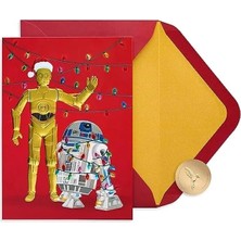 MarkEntegra Yıldız Savaşları Noel Kartları Zarflar, Droids To The World, R2D2 ve C3PO (12 Sayı)