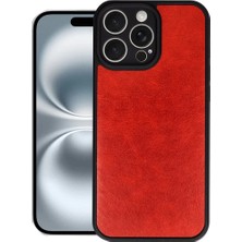 Asa Store Iphone 16 Pro Max Kılıf Aras Deri Kapak - Kırmızı
