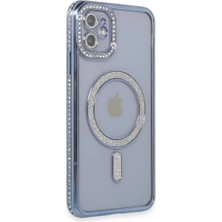 Asa Store Iphone 11 Kılıf Joke Simli Magneticsafe Kılıf - Mavi