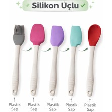 Evolis Kitchen 5 Adet Isıya Dayanıklı Yanmaz Yapışmaz Renkli Silikon Spatula Seti