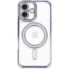 Asa Store Iphone 16 Plus Kılıf Joke Simli Magneticsafe Kılıf - Mavi