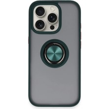 Asa Store Iphone 16 Pro Kılıf Montreal Yüzüklü Silikon Kapak - Yeşil
