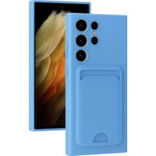 Asa Store Samsung Galaxy S24 Ultra Kılıf Kelvin Kartvizitli Silikon - Mavi