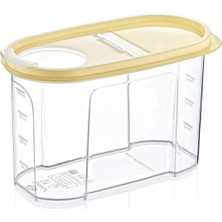 Veloxa 1.2 Litre Ölçü Çizelgeli Erzak Saklama Kabı - Pastel Renkli Pratik Kuru Gıda Kutusu Sarı 42