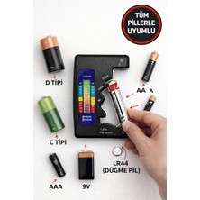 Medushop Evrensel Pil Test Cihazı Aa Aaa C D 9V Pil Ölçer Mini Pil Seviye Ölçüm Test Aparatı