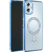 Asa Store Samsung Galaxy A06 Joke Simli Magneticsafe Kılıf - Mavi