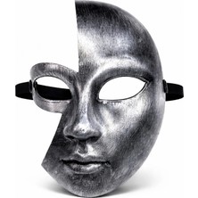 Pileli Store Pilelistore Antik Efektli Gümüş Yarım Yüz Parti Maskesi