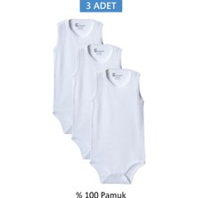 Pileli Store Beyaz Askılı Body Zıbın 2-7 Yaş Çocuklar Için (3 Adet) Alttan Çıtçıtlı Özel Gereksinim