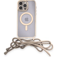Asa Store Iphone 14 Pro Kılıf Divo Lazer Askılı Magsafe Kapak - Gold