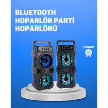 Pileli Store Kablosuz LED Işıklı Bluetooth Hoparlör – Fm Radyolu, Mikrofon Girişli