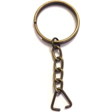 Pileli Store Pilelistore Anahtarlık Halkası, Halka + Zincir + Üçgen, 24MM, Antik, 1 Adet