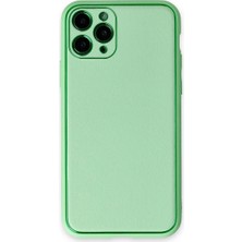 Asa Store Iphone 11 Pro Kılıf Coco Deri Silikon Kapak - Açık Yeşil
