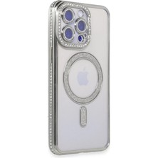Asa Store Iphone 15 Pro Kılıf Joke Simli Magneticsafe Kılıf - Gümüş