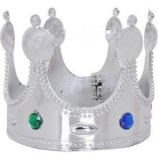 Pileli Store Plastik Kral Tacı Gümüş Renk Çocuk Boy 45 cm