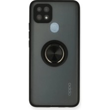Asa Store Oppo A15 Kılıf Montreal Yüzüklü Silikon Kapak - Siyah