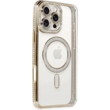 Asa Store Iphone 16 Pro Kılıf Joke Simli Magneticsafe Kılıf - Gold