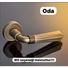 Eymen Meral Aksesuar 1 Çift Antik Sarı Lüx Zamak Rozetli Oda Kapı Kolu (Vidalar Dahil) Her Iki Yöne Uyumludur Osmanlı Model