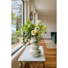 Flow Serıes Moss Dekoratif Vazo – Özel Tasarım (30 Cm)