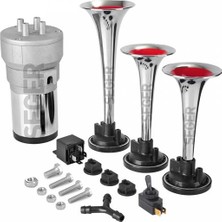 Seger Muratech Korna Kompresörlü Üç Plastik Borulu 12V Krom Renkli