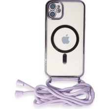 Asa Store Iphone 11 Kılıf Divo Lazer Askılı Magsafe Kapak - Lila