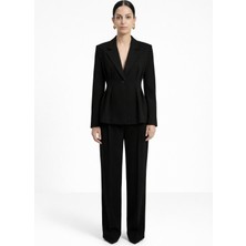 Iperia Belden Oturtmalı Ceket Pantolon Ikili Takım Siyah